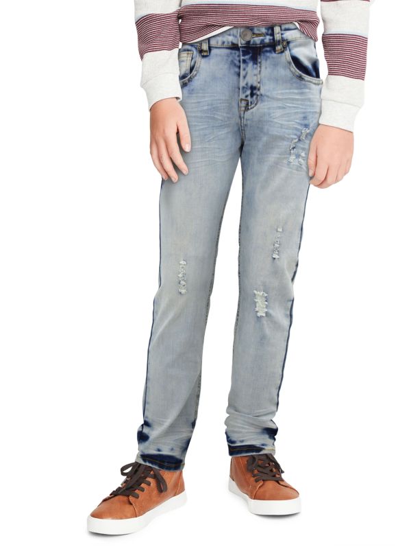 X Ray Boy's Slim Tapered Fit Distressed Jeans